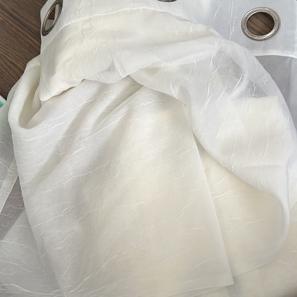 Egg Shell (off white) sheer textured curtains - Picture 2 of 4